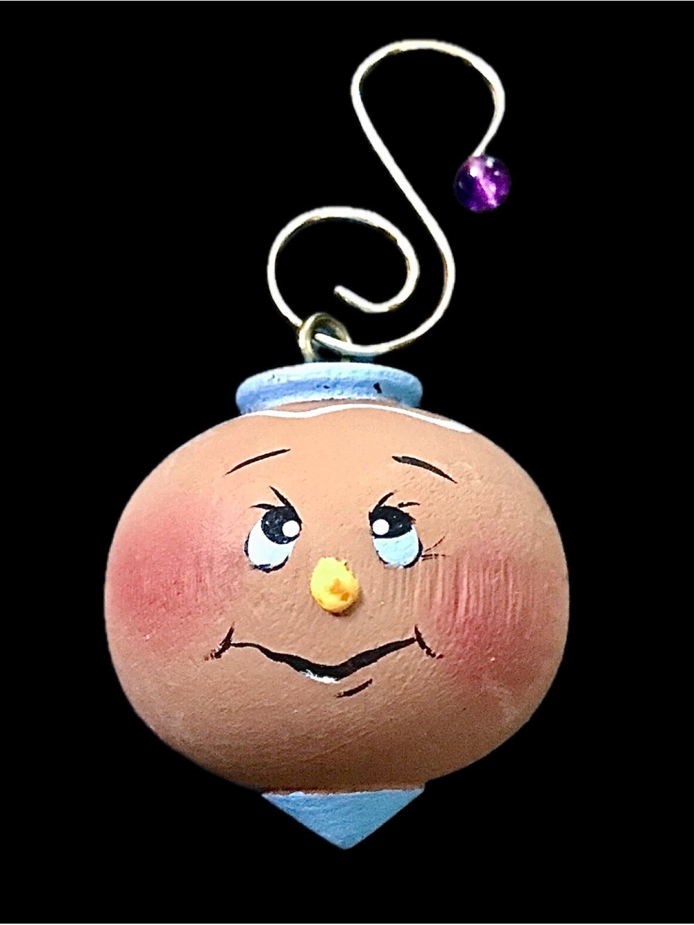 Funny Face Ornament Figure All Occasions Christmas Kitsch Eclectic Cute Twee
